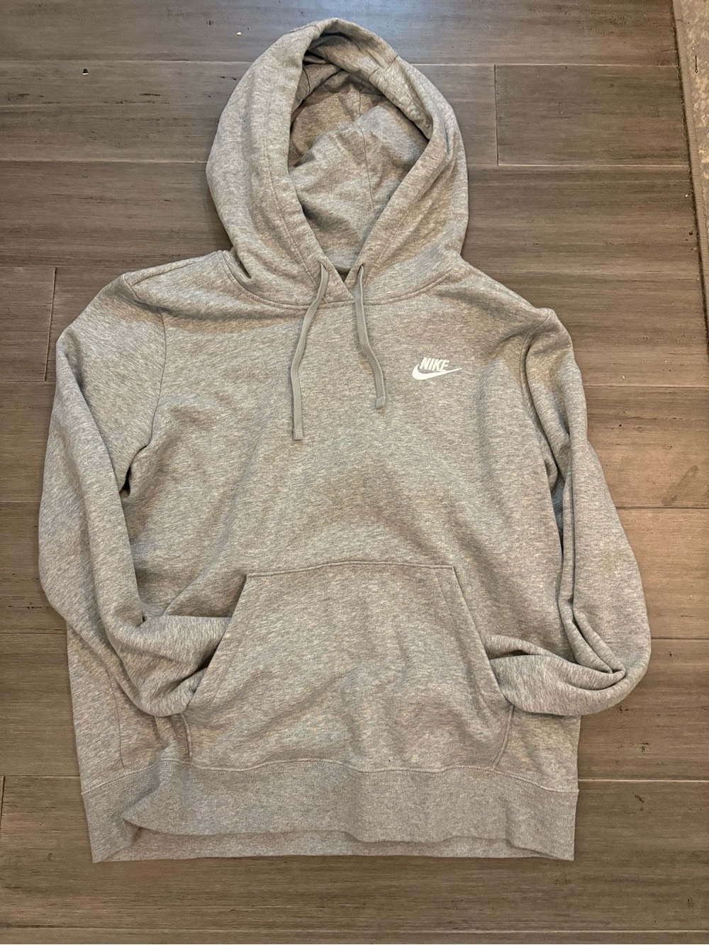 Nike Light Gray Pullover Hoodie with White Logo